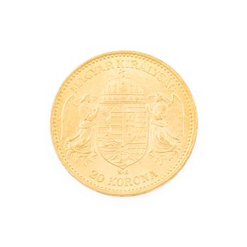 Gold coin, Hungary, 20 Korona, 1898.