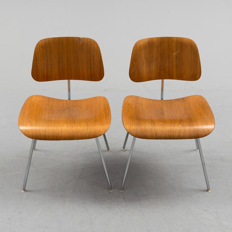 CHARLES & RAY EAMES, a pair of DCM chairs from Herman  Miller.