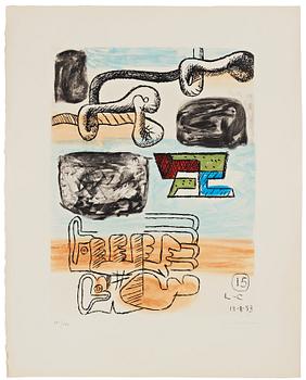 260. LE CORBUSIER, etching in colour, from the portfolio of 20 etchings, 1963-65, signed in pencil and numbered 121/130.
