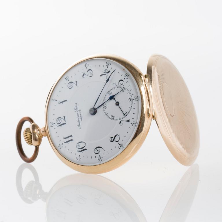 FICKUR, Ademar Freres Geneve, 14K guld, tidigt 1900-tal, totalvikt ca 66 g.