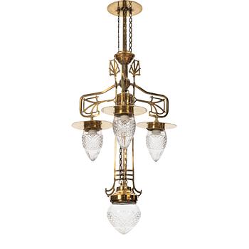 88. An Art Nouveau celing lamp, early 20th century.