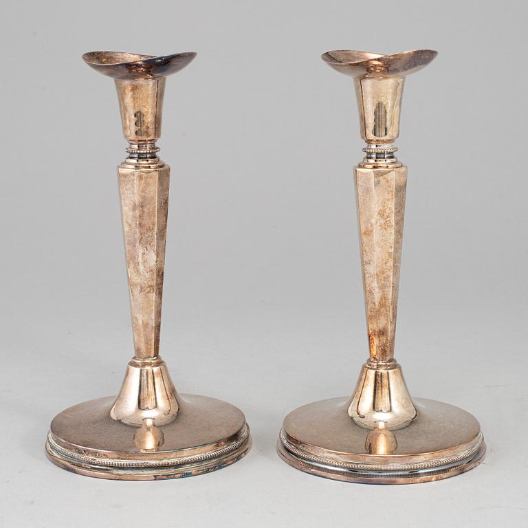 KG MARKSTRÖMS, a pair of silver candlesticks, Uppsala 1956.