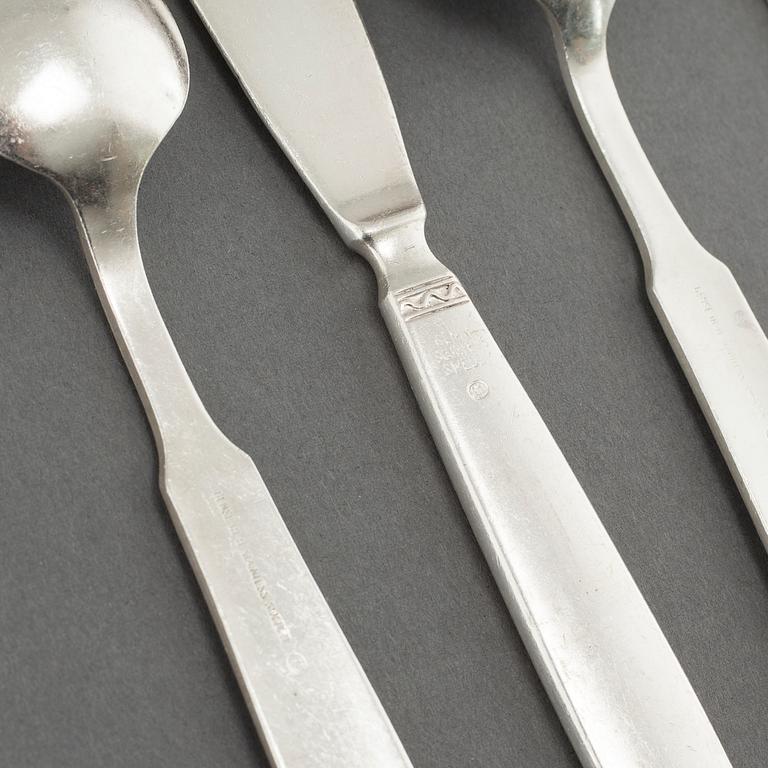 69 pieces of "Ranka" table ware in stainless steel, designed by Svens Arne Gillgren for Gense.