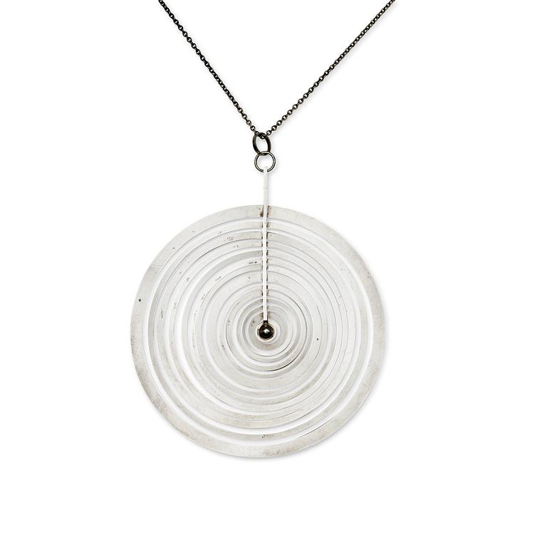 A Tapio Wirkkala necklace with pendant 'Silver Moon', Nils Westerback, Finland 1971.