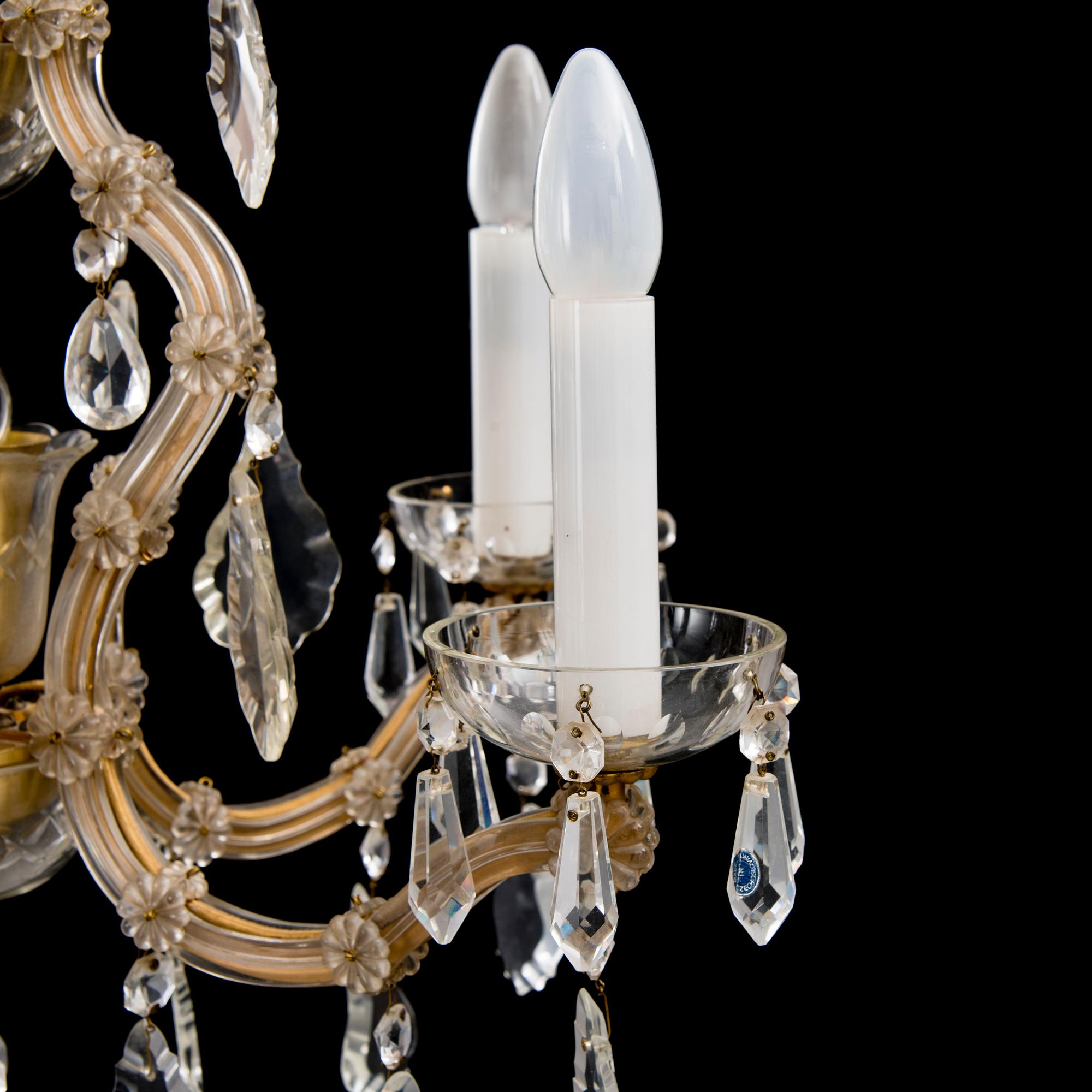 A Maria Theresa-style chandelier from the latter half of the 20th century.