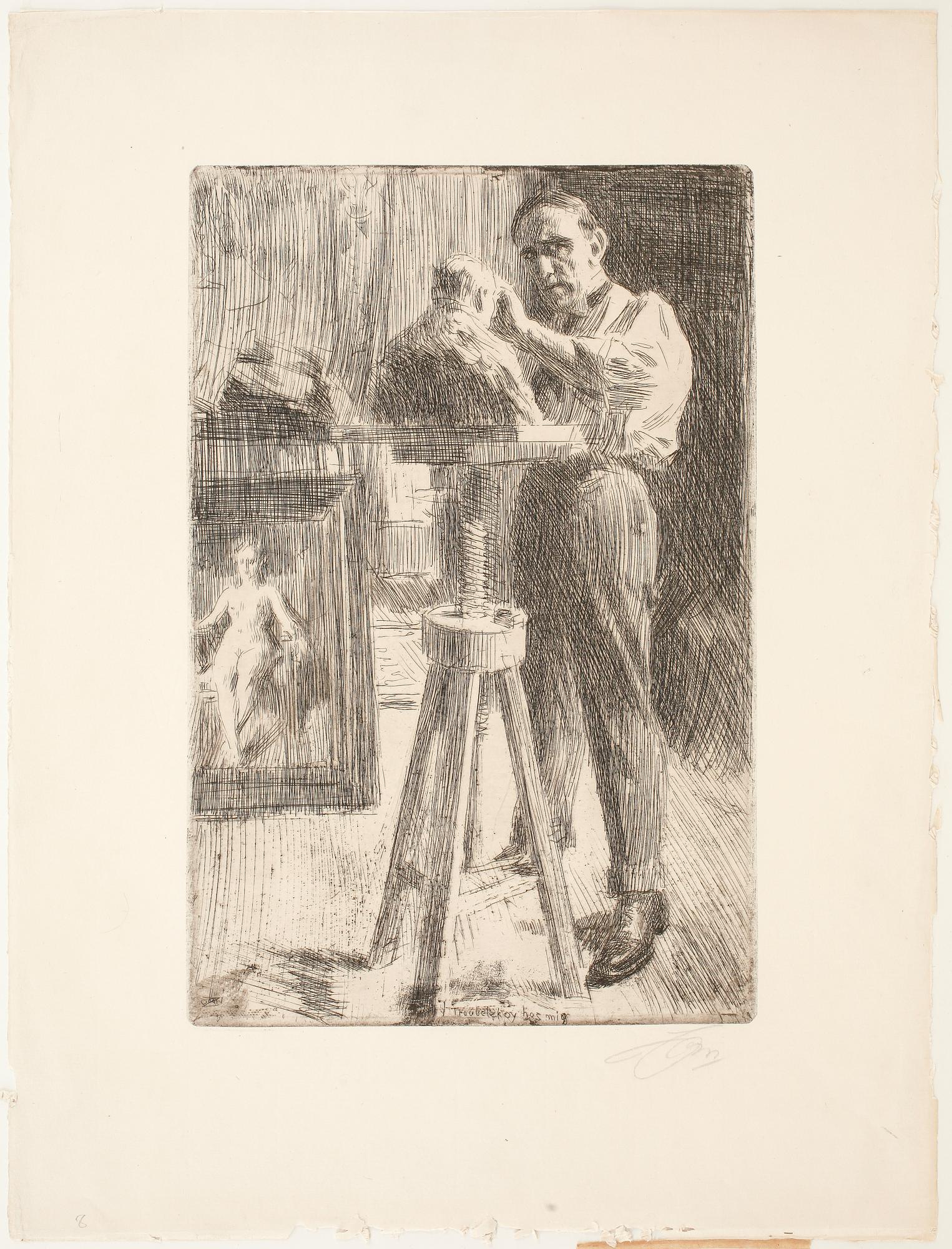 ANDERS ZORN, etsning, 1908,  signerad med blyerts.