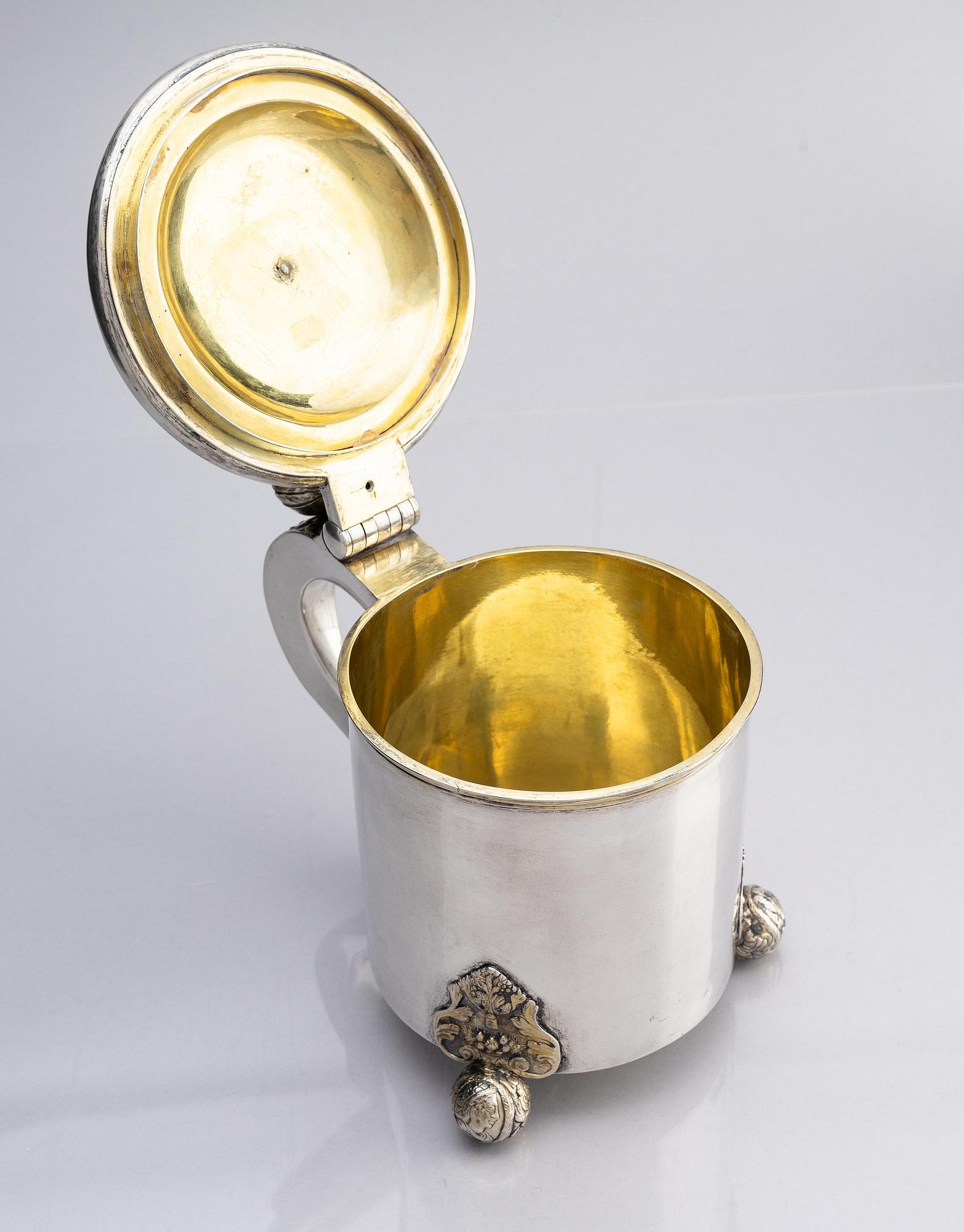 A parce-gilt silver tankard, mark of Stephan Halling, Örebro, Sweden 1795.