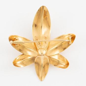 Stigbert, Engelbert, brosch, 18K guld i form av blomma.