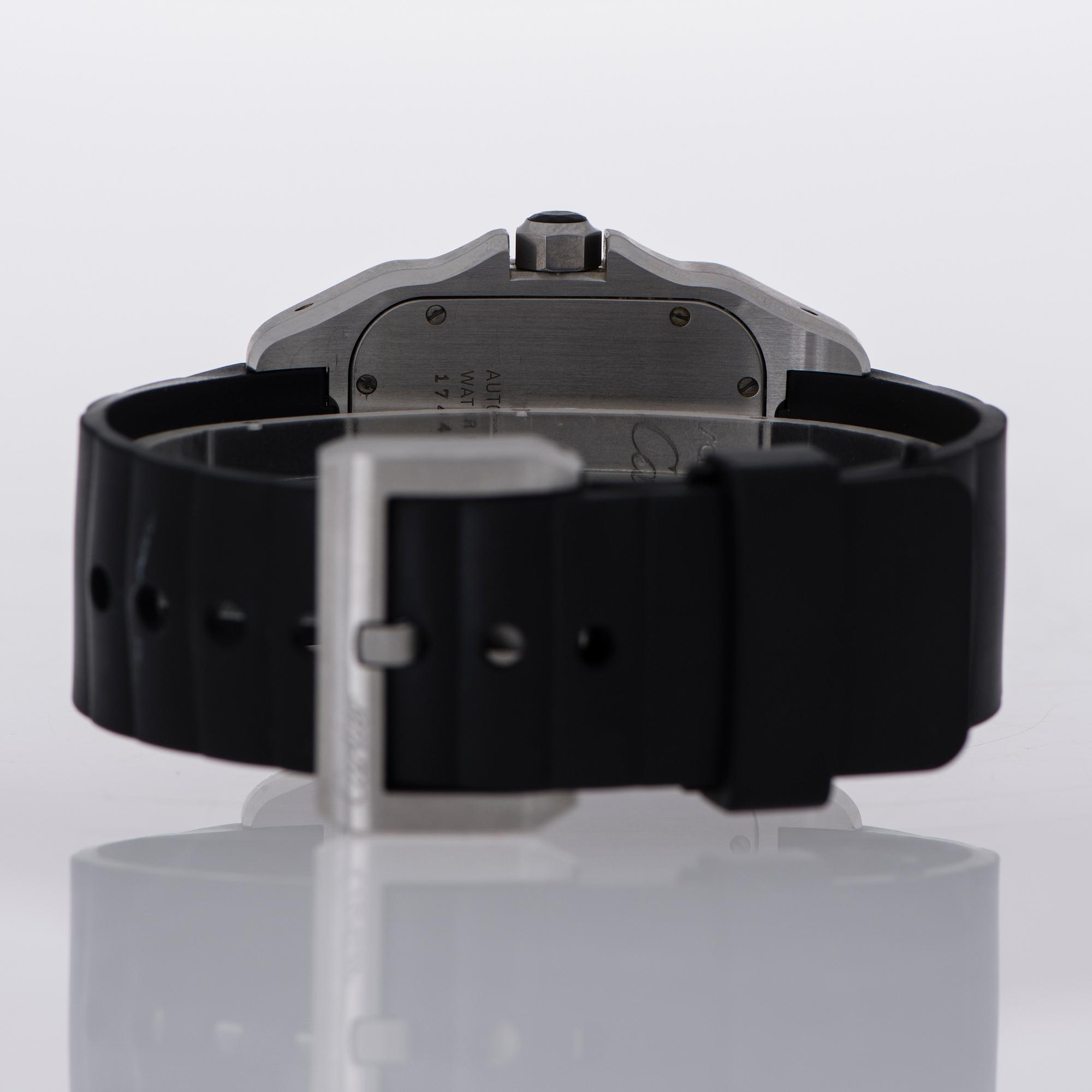 CARTIER, Santos 100 LM, wrist watch, 38 x 38 mm.