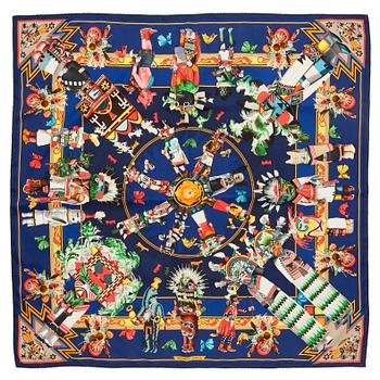 852. HERMÈS, a silk scarf, "Kachinas".