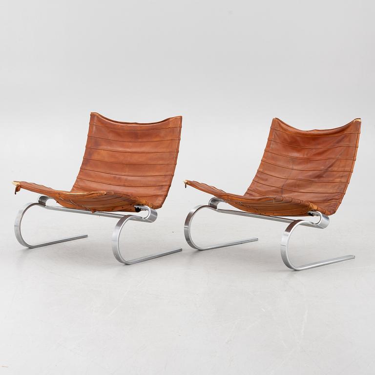 Poul Kjaerholm, a pair of "PK20" easy chairs, E Kold Christensen, Denmark, post 1968.