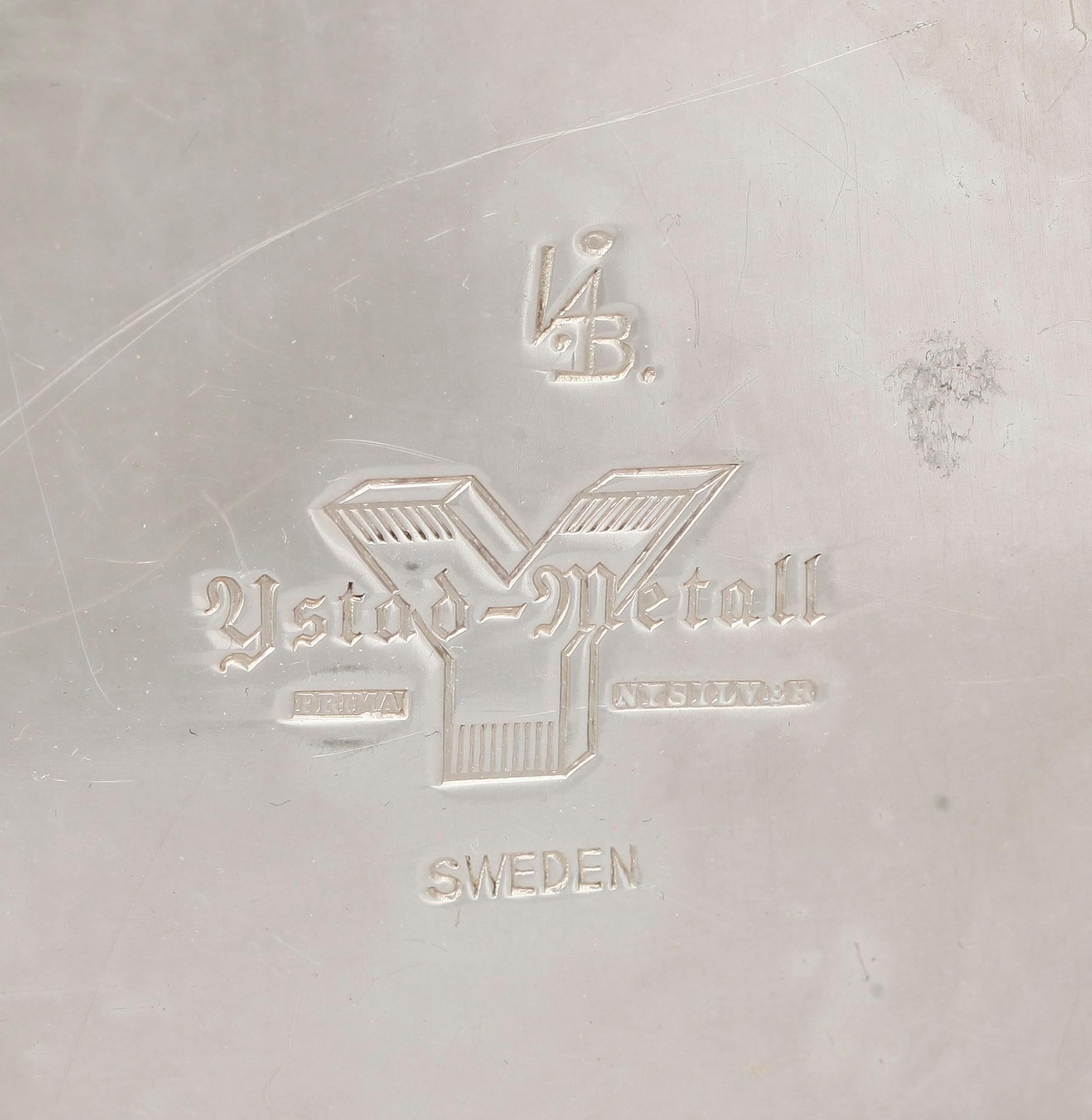 VASER / LJUSSTAKAR, ett par, nysilver, Ivar Ålenius-Björk, Ystad metall.