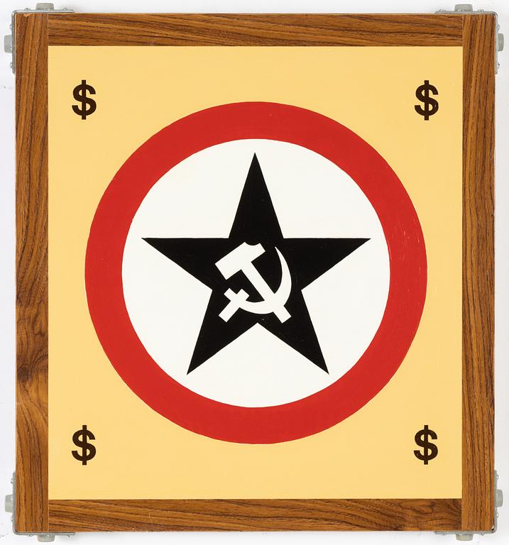 Stefan Karlsson, blandteknik på pannå, signerad och daterad 1989 a tergo.