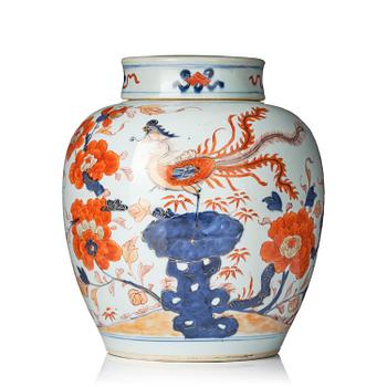 1087. An imari jar with cover, Qing dynasty, 18th century.