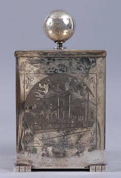 TOBAKSBURK, silver, C. G Hallberg, 1936. 628 gram.