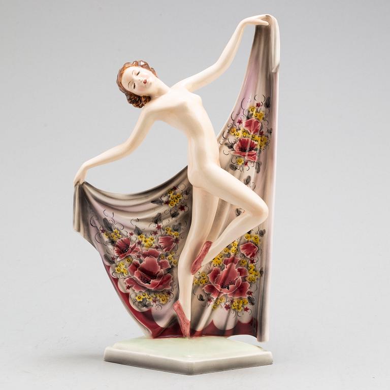 A porcelain figurine by Goldscheider, Vienna.