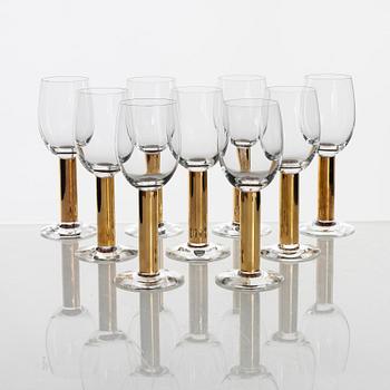 Gunnar Cyrén, a set of nine 'Nobel' wine glasses from Orrefors.