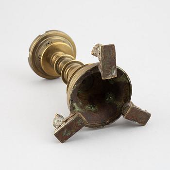 LJUSSTAKE, brons, gotisk stil, 1800-tal.