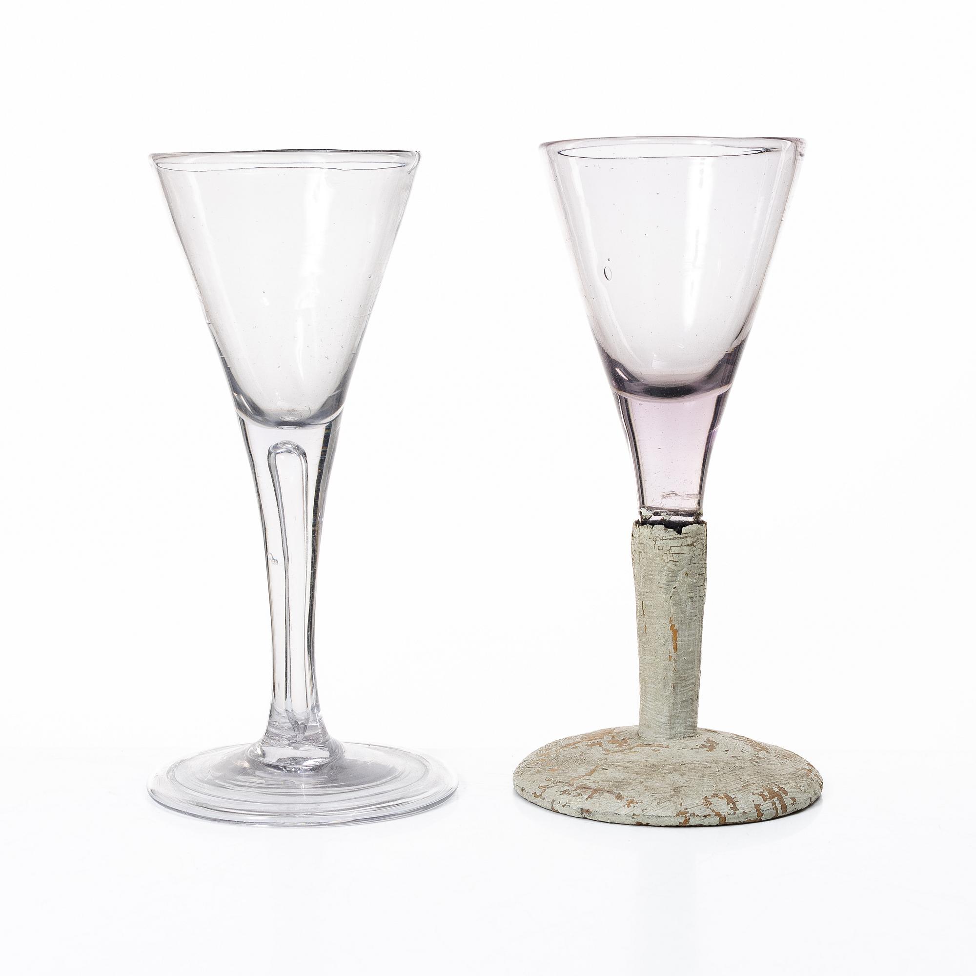 Two Swedish 18th century glasses.