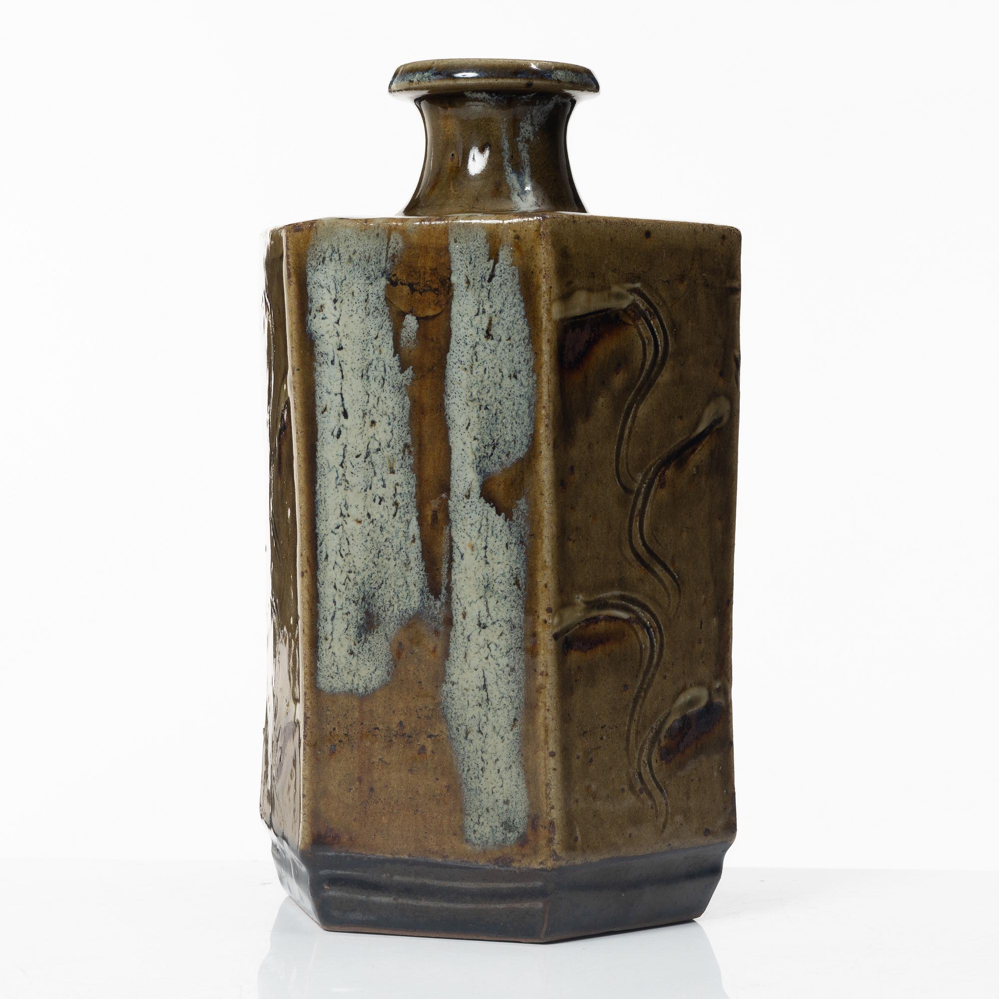 Totaro Sakuma, tillskriven, vas, Mashiko, Japan, 1900-tal.