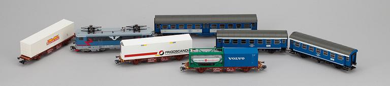 LOK samt VAGNAR, 6 st, Märklin HO, 4289, 28725.