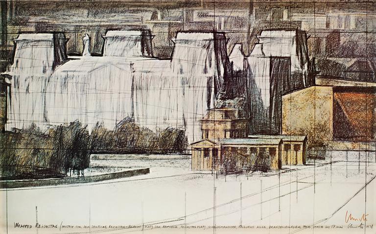 Christo & Jeanne-Claude, "Wrapped Reichstag (Project for Der Deutsche Reichstag - Berlin)".