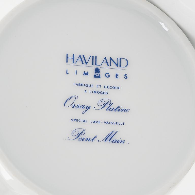 Coffee service for six persons, Haviland Orsay platine, porcelain.