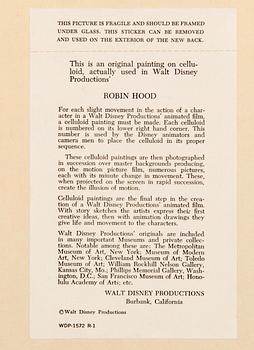 Filmcell från filmen "Robin Hood", Walt Disney.