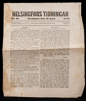 TIDNINGAR, 8 st, Hufvudstadsbladet, Helsingfors Tidningar m.fl. Helsingfors 1829-1881.