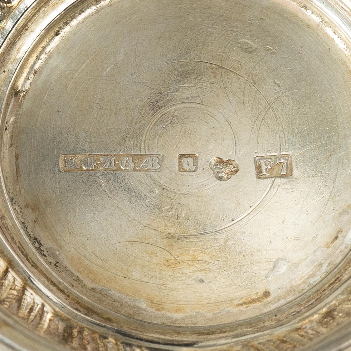Ten Swedish silver beakers, mark of KG Markströms, Uppsala 1901-1908.