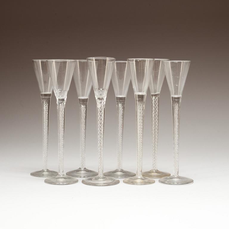SNAPSGLAS, 8 st, glas. 1900-tal.