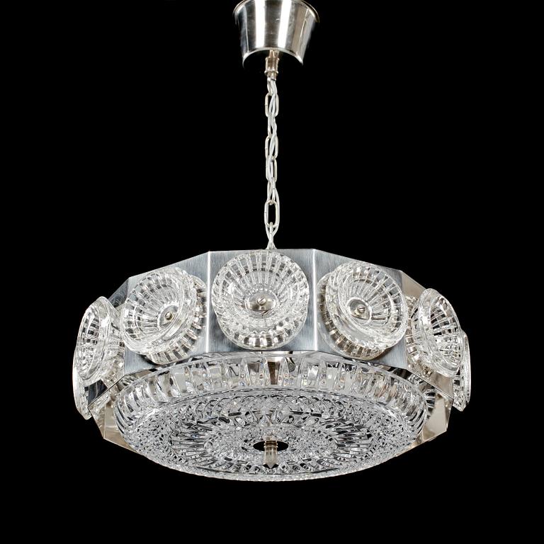 TAKLAMPA, möjligen Carl Fagerlund för Orrefors, 1960/1970-tal. Höjd 18 cm.