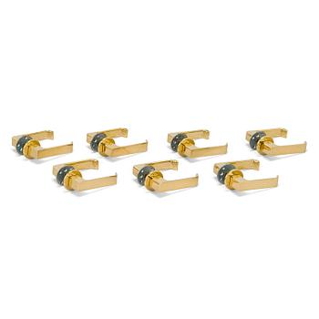 Timo Sarpaneva, seven pairs of 'Vaippa' door handles, manufacturer Primo 1960s.