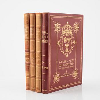 Bokverk, Svenska slott och herresäten, ny samling, 3 + 1 volymer, Natur och Kultur, Stockholm, 1932-1934.