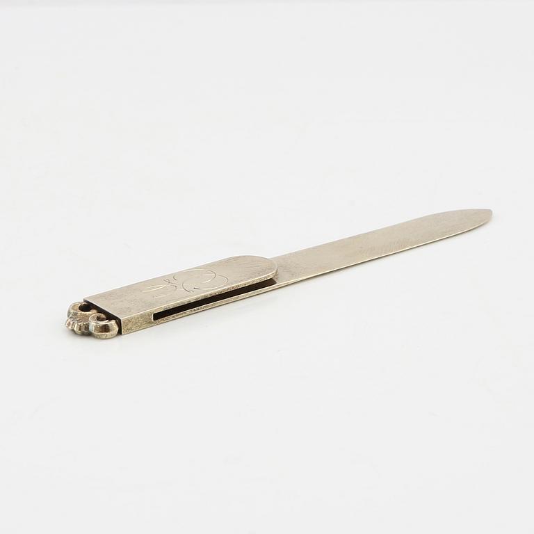 Wiwen Nilsson, letter opener in gilded sterling silver, Lund 1947.