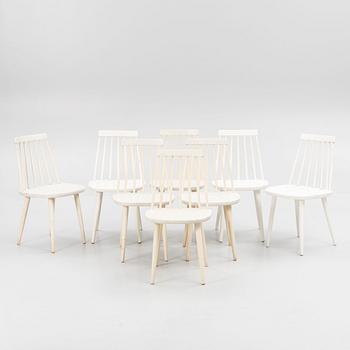 Yngve Ekström, eight "Pinnocchio" chairs, Sweden, 1950's/60's.