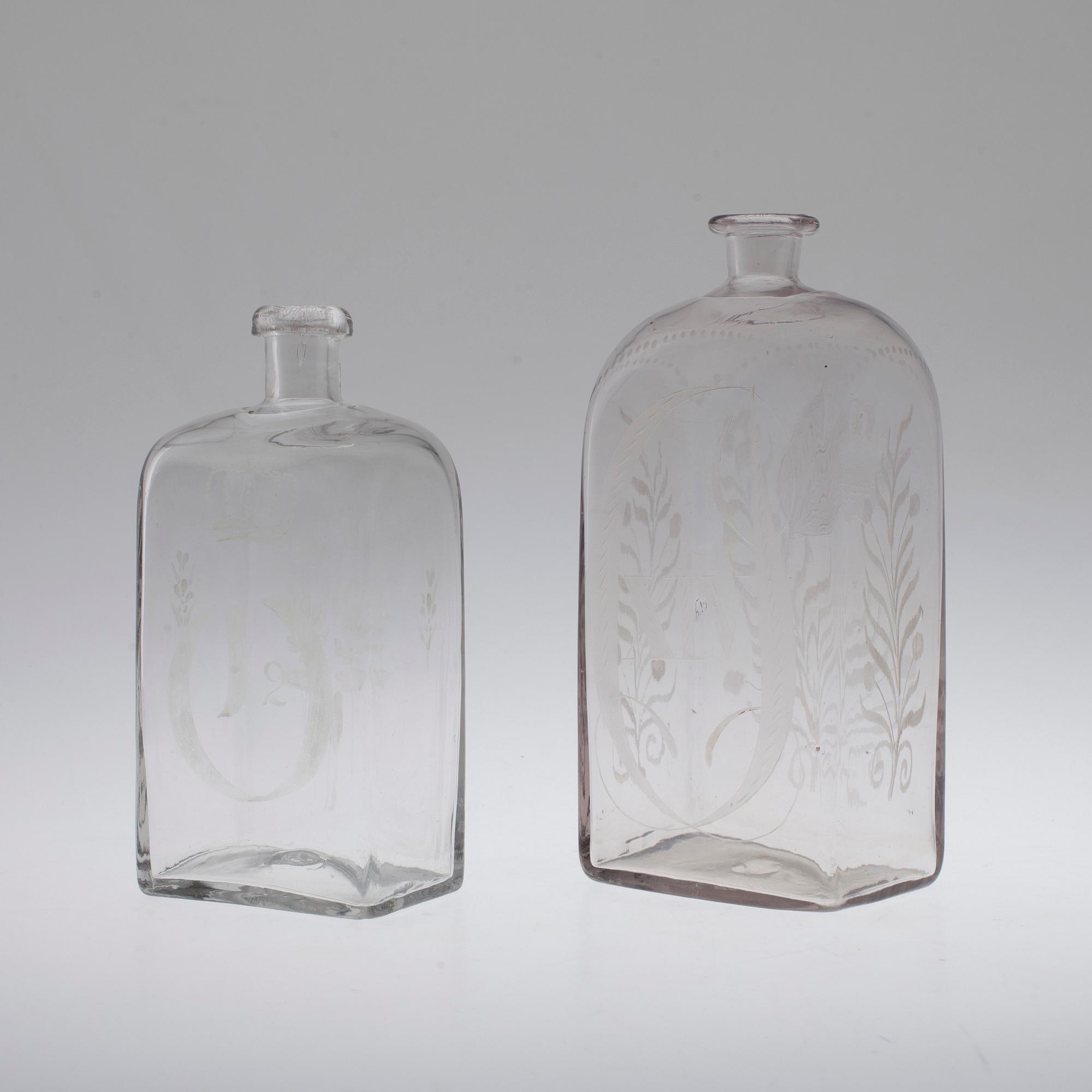 Two 19th century glass bottles.