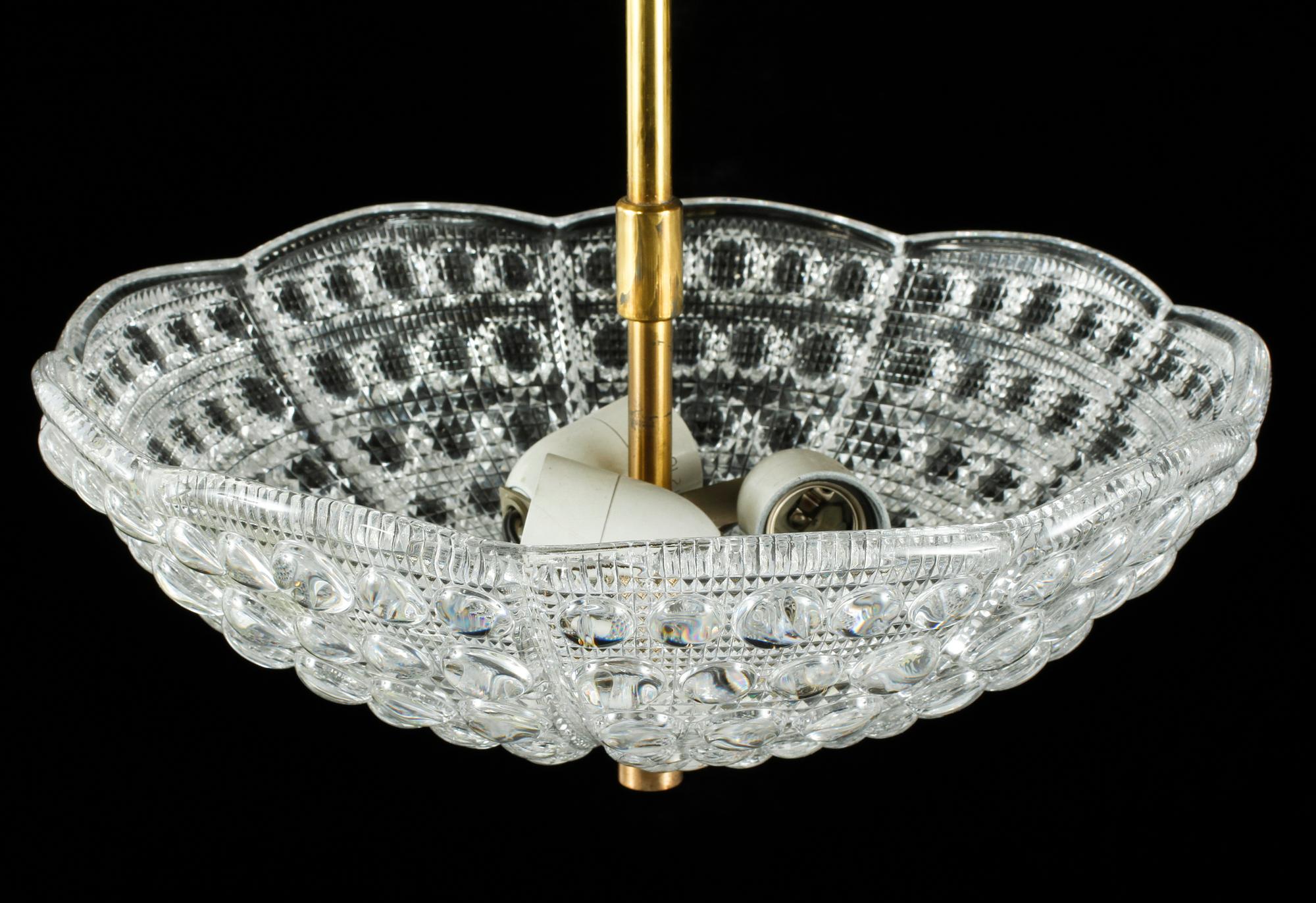 TAKPLAFOND, glas, Carl Fagerlund, omkring 1900-talets andra hälft. Höjd ca 50 cm.