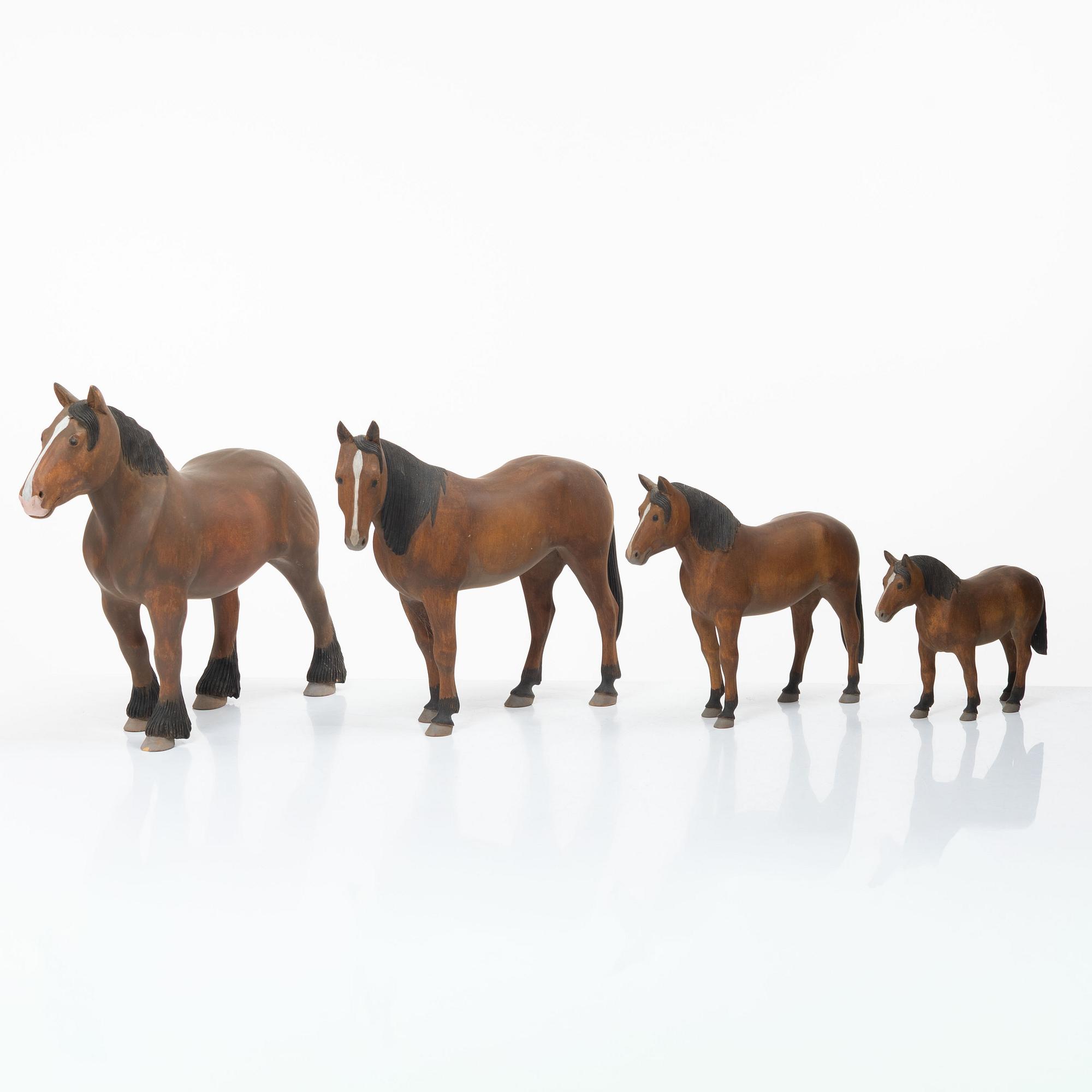 Erik Hallqvist, sculptures, 4 pcs, Undersvik, Hälsingland.