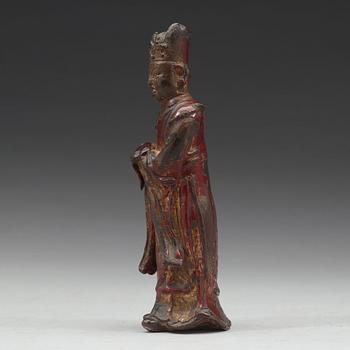 A bronze sculpture of a dignitary, Ming dynasty (1368-1644).