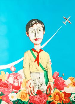 62A. Zeng Fanzhi, Man with flowers, ur: "Mask Series".