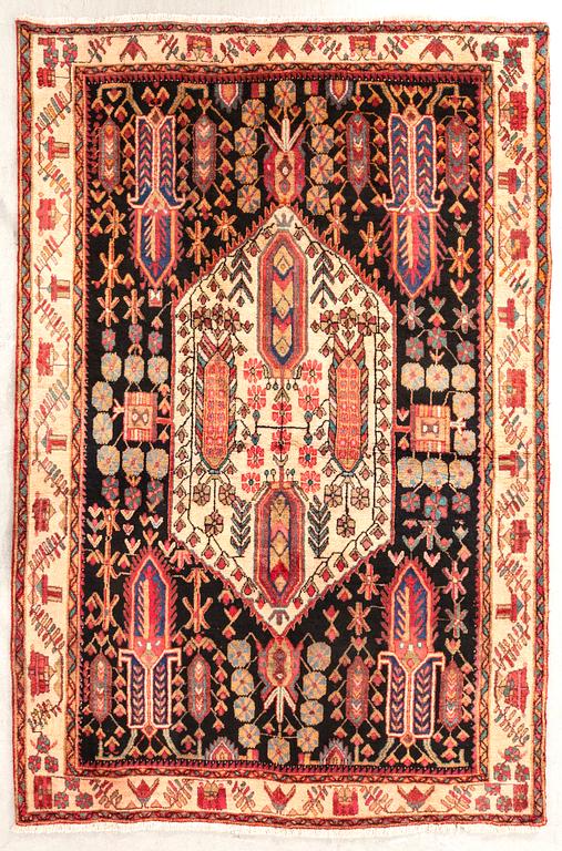 n old Afshar carpet 250x168 cm.