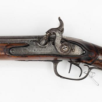 A double barelled percussion shotgun by Gudmund Nystrand, Eskilstuna (1786-1863).