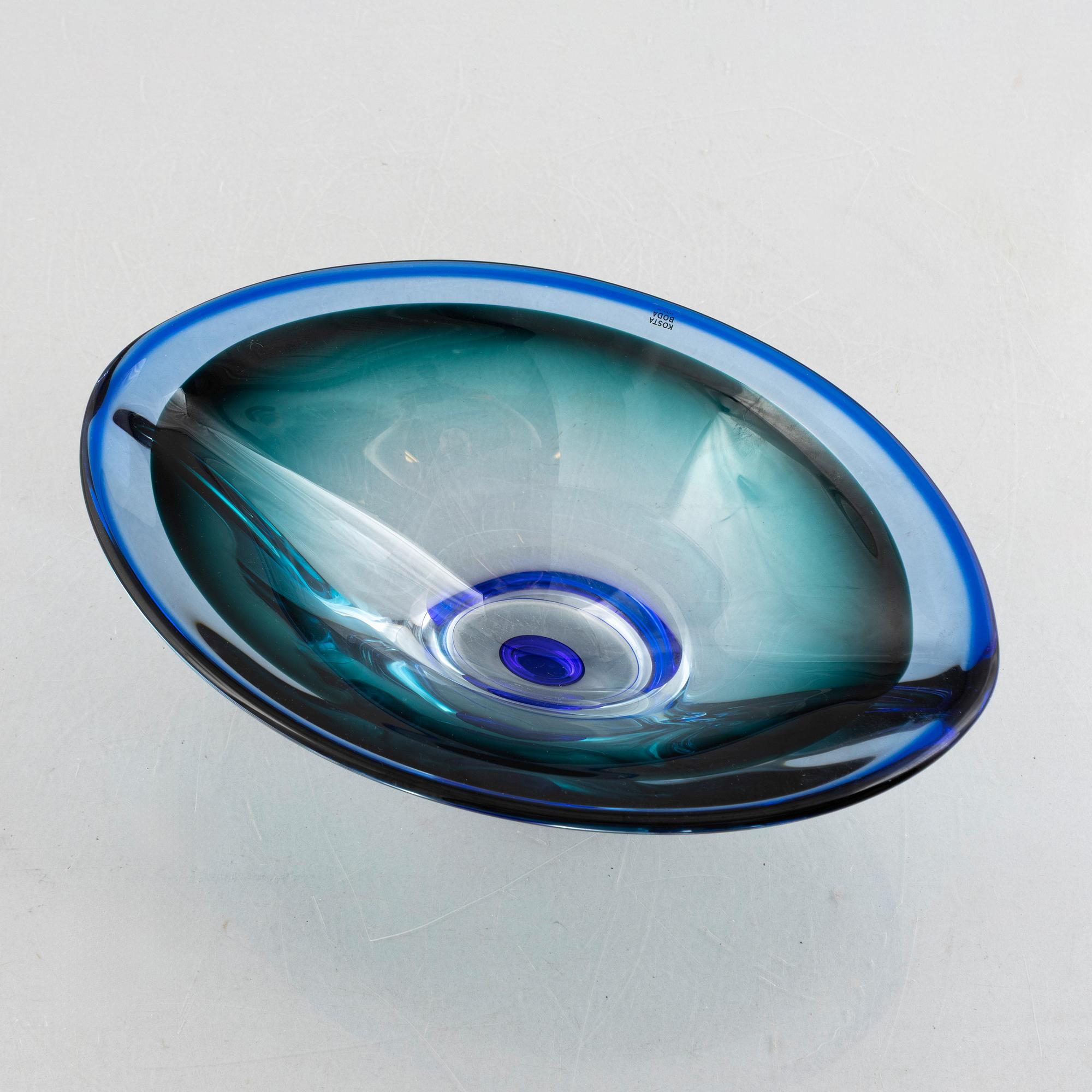 Göran Wärff, a glass vase and a bowl, 'Vision', Kosta Boda.