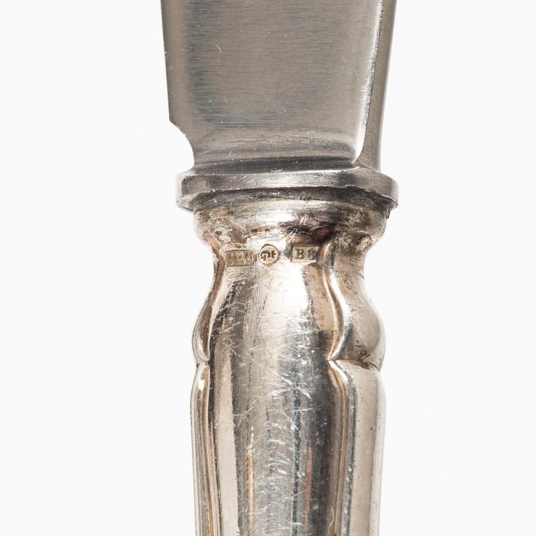 Bestickuppsättning, silver, 56 delar, C.G.Hallberg samt JMJ, Göteborg, 1928-1952.