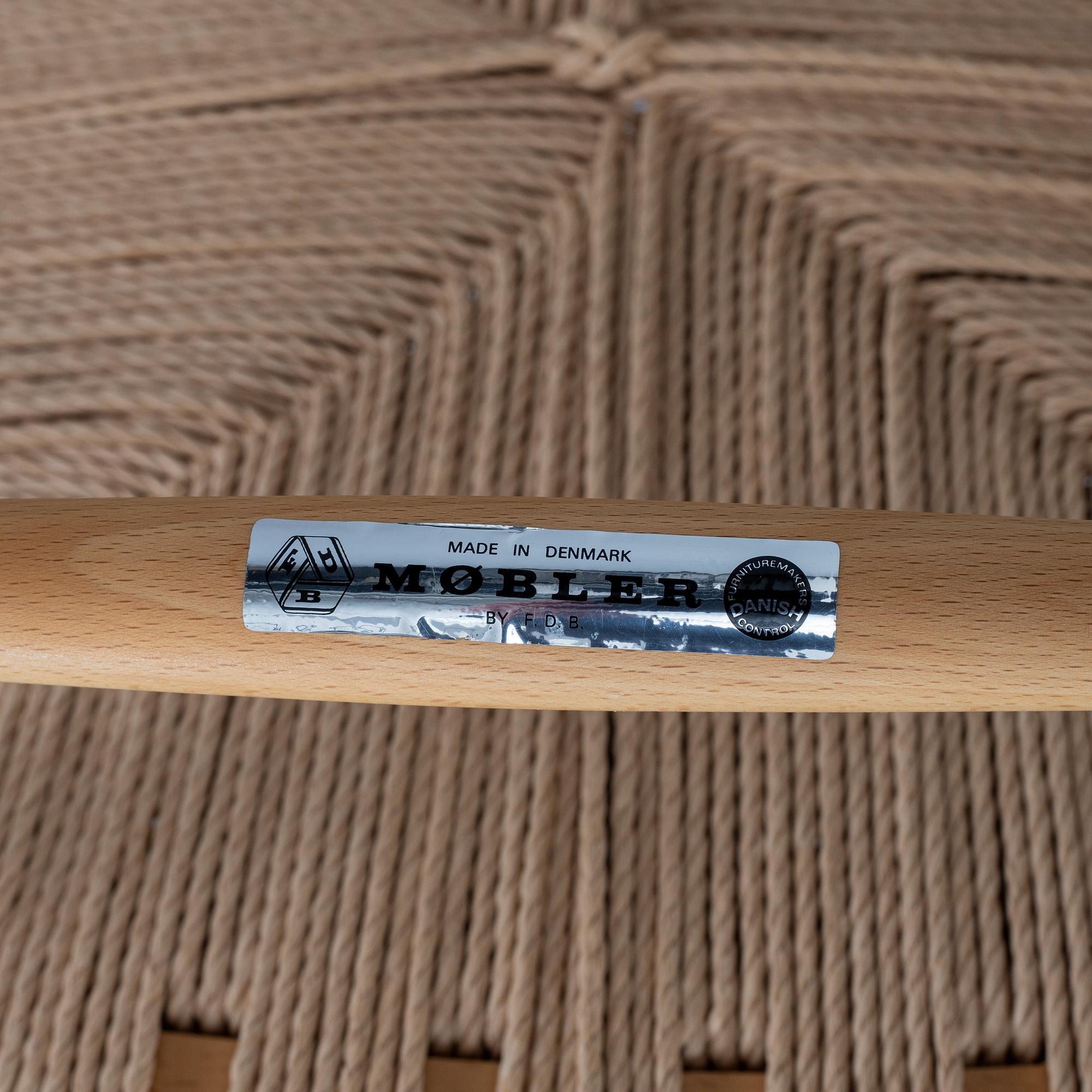 Hans J Wegner, a 'J 16' rocking chair, FDB Möbler.