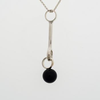 HÄNGE, "Sphere", Georg Jensen, silver, svart agat.