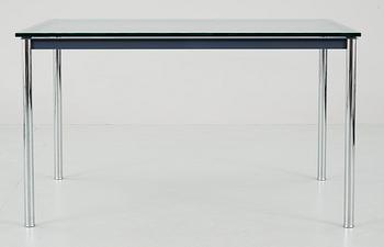 A Le Corbusier 'LC 10', chromed steel and glass table by Cassina, Italy.