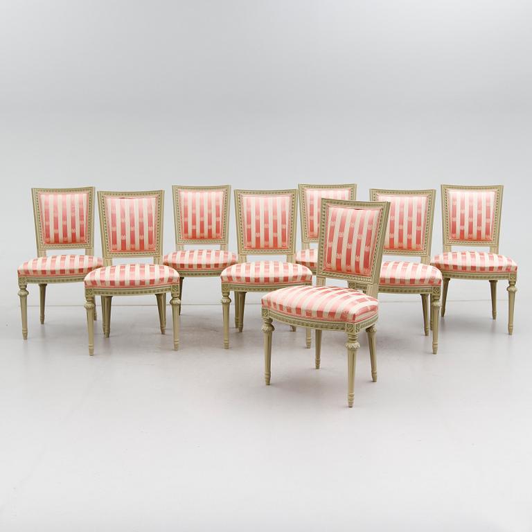 STOLAR, 8 st, gustaviansk stil, Åmells, 1900-talets andra hälft.