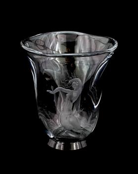 VICKE LINDSTRAND, vas, glas, Orrefors, 1930-tal.